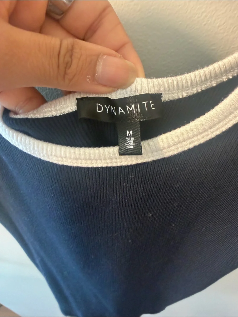 Dynamite Navy Tank Top with White Trim
